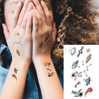 New Waterproof Temporary Sticker Tattoo Flame Heart Star Element Body Art Cute Small Tattoos For Kids Womens Stevvex