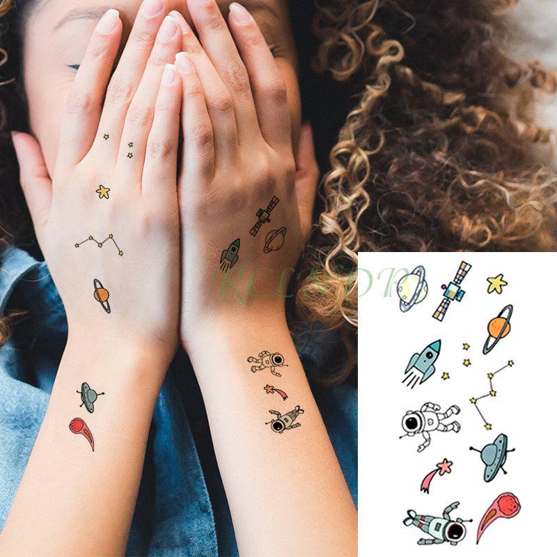 New Waterproof Temporary Sticker Tattoo Flame Heart Star Element Body Art Cute Small Tattoos For Kids Womens Stevvex