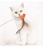 Funny Feather Bird with Bell Cat Stick Toy for Kitten Playing Teaser Wand Toy Cat Supplies Interactive Wiggle Moving Cat Kicker Toy with Plush Interactive Cat Toys Fun Toy For Cat Exercise Stevvex