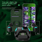 Sports Wireless Wearable Music Headphones Sweatproof LED Display Wireless Charging Case Bluetooth 5.1 Headset Game Real Earphone Radio In-ear Driver Headphones Earbuds For Outdoor Workout Stevvex