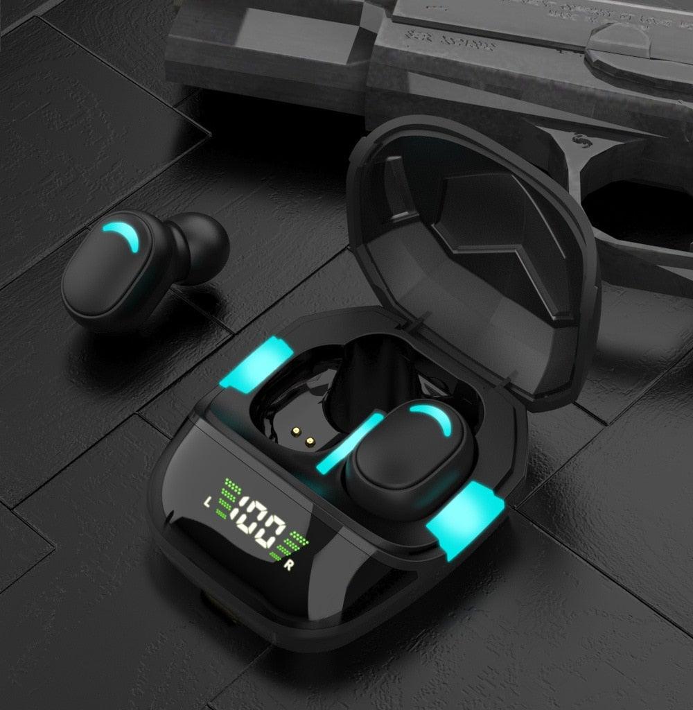 Sports Wireless Wearable Music Headphones Sweatproof LED Display Wireless Charging Case Bluetooth 5.1 Headset Game Real Earphone Radio In-ear Driver Headphones Earbuds For Outdoor Workout Stevvex