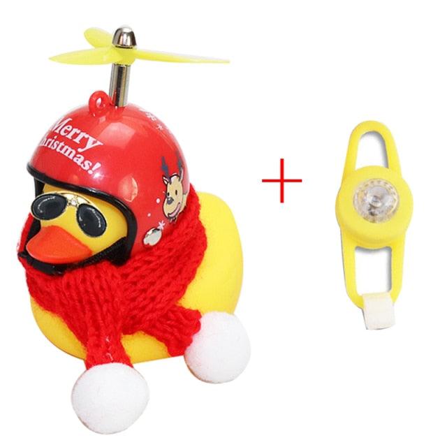 Yellow Small Bike Duck Bicycle Bell Luminous Normal Duck Ducky Bicycle Airscrew Helmet Wind Motor Riding Cycling Lights Horn Rubber Duck Helmet Bike Horn Bell Car Decoration Bicycle Horn Stevvex