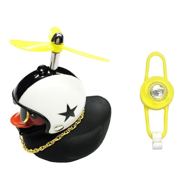 Yellow Small Bike Duck Bicycle Bell Luminous Normal Duck Ducky Bicycle Airscrew Helmet Wind Motor Riding Cycling Lights Horn Rubber Duck Helmet Bike Horn Bell Car Decoration Bicycle Horn Stevvex