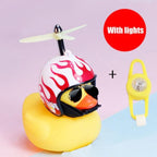 Yellow Small Bike Duck Bicycle Bell Luminous Normal Duck Ducky Bicycle Airscrew Helmet Wind Motor Riding Cycling Lights Horn Rubber Duck Helmet Bike Horn Bell Car Decoration Bicycle Horn Stevvex