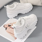 Casual Winter Women Thick Sneakers White Shoes Autumn Winter Fashion Platform Shoes Female Lace Up Rainbow Vulcanized Shoes Comfy Fashion Sneakers Breathable Athletic Casual Shoes Stevvex