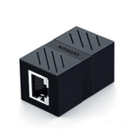 Elegant Small RJ45 Network Coupler Connector Cat7/6/5e Ethernet Adapter 8P8C Network Extender Extension Cable For Ethernet Cable Adapter Female To Female Black Stevvex