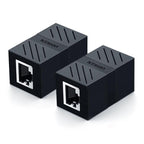 Elegant Small RJ45 Network Coupler Connector Cat7/6/5e Ethernet Adapter 8P8C Network Extender Extension Cable For Ethernet Cable Adapter Female To Female Black Stevvex