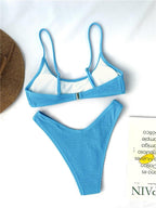 Women One-Shoulder Bikini Swimsuit Women Push Up Swimwear Women's Bathing Suit Comfortable Bikini Ribbed Two Piece Swimsuit Bikini Set Summer Bathing Suit Beach Wear Swimming Suit Stevvex