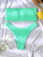 Women One-Shoulder Bikini Swimsuit Women Push Up Swimwear Women's Bathing Suit Comfortable Bikini Ribbed Two Piece Swimsuit Bikini Set Summer Bathing Suit Beach Wear Swimming Suit Stevvex