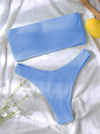 Women One-Shoulder Bikini Swimsuit Women Push Up Swimwear Women's Bathing Suit Comfortable Bikini Ribbed Two Piece Swimsuit Bikini Set Summer Bathing Suit Beach Wear Swimming Suit Stevvex
