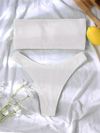 Women One-Shoulder Bikini Swimsuit Women Push Up Swimwear Women's Bathing Suit Comfortable Bikini Ribbed Two Piece Swimsuit Bikini Set Summer Bathing Suit Beach Wear Swimming Suit Stevvex