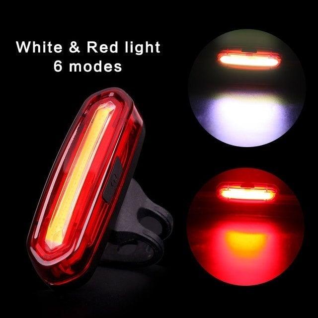 Rechargeable LED USB Mountain Bike Tail Light Taillight Safety Warning Bicycle Rear Light Bicycle Lamp Red High Intensity Rear LED Accessories Fits On Any Road Bikes Helmets Stevvex