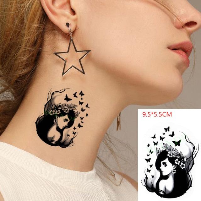 New Waterproof Temporary Sticker Tattoo Flame Heart Star Element Body Art Cute Small Tattoos For Kids Womens Stevvex