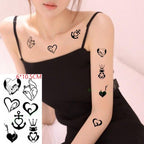 New Waterproof Temporary Sticker Tattoo Flame Heart Star Element Body Art Cute Small Tattoos For Kids Womens Stevvex