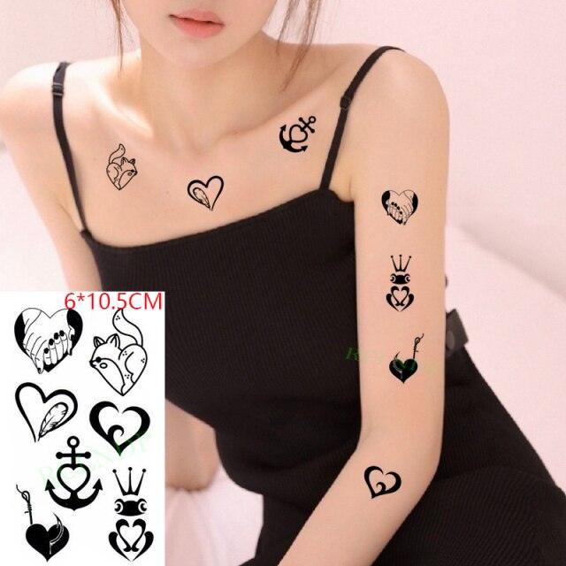 New Waterproof Temporary Sticker Tattoo Flame Heart Star Element Body Art Cute Small Tattoos For Kids Womens Stevvex