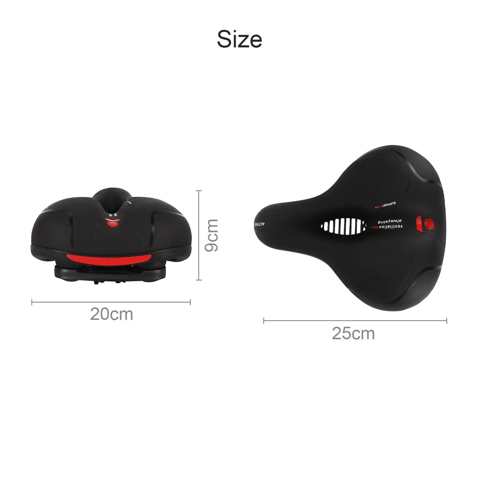 Reflective Breathable Bike Saddle Cushion Leather Surface Seat Mountain Bicycle Shock Absorbing Hollow Bike Seat For Women Or Men Bicycle Saddle Replacement Padded Soft High Density Memory Foam With Dual Shock Absorbing Stevvex