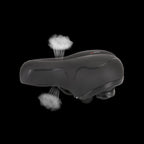 Reflective Breathable Bike Saddle Cushion Leather Surface Seat Mountain Bicycle Shock Absorbing Hollow Bike Seat For Women Or Men Bicycle Saddle Replacement Padded Soft High Density Memory Foam With Dual Shock Absorbing Stevvex