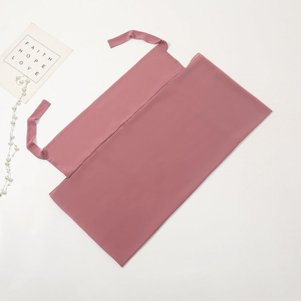 Plain Colorful Soft Lightweight Chiffon Elegant Hijab Scarf With Bandage Non-Slip Chiffon Echarpe Elegant Breathable Islam Long Hijabs Headband Fashion Turban Headwrap For Women Stevvex