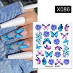 French Line Nail Water Decal Flower Marble Leaf Girl Stickers on Nails Water Ink Transfer Slider Nail Stickers Decor Kids Nails Art Decoration Nail Strips Shiny French Tip Guides Stickers French Nail Stickers Form Fringe Guides Stevvex