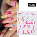French Line Nail Water Decal Flower Marble Leaf Girl Stickers on Nails Water Ink Transfer Slider Nail Stickers Decor Kids Nails Art Decoration Nail Strips Shiny French Tip Guides Stickers French Nail Stickers Form Fringe Guides Stevvex
