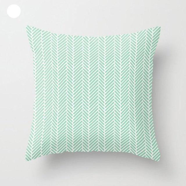Mint Green Cushion Cover Pillowslip Home Supplies Decorative Fresh Mint Green Gray Watercolour Stripes Generic Solid Decorative Bedroom Pillow Cases Covers Pillow Case Simple Living Room Stevvex