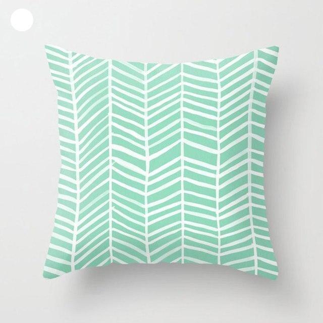 Mint Green Cushion Cover Pillowslip Home Supplies Decorative Fresh Mint Green Gray Watercolour Stripes Generic Solid Decorative Bedroom Pillow Cases Covers Pillow Case Simple Living Room Stevvex