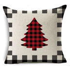 New Plaid Christmas Linen Pillowcase Xmas Series Cushion Cover Case Pillow Custom Square Pillowcase Cushion Cover Thrown Linen Pillowcase Christmas Gift 45X45CM Stevvex