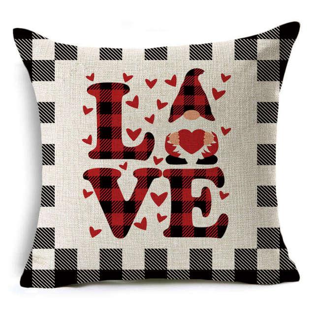 New Plaid Christmas Linen Pillowcase Xmas Series Cushion Cover Case Pillow Custom Square Pillowcase Cushion Cover Thrown Linen Pillowcase Christmas Gift 45X45CM Stevvex
