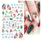 3D Nail Stickers Decals Snowflakes Elk Bear Christmas Xmas Transfer Stickers Nail Art Self-Adhesive Decals Decoration  Nail Art Stickers Decals Christmas Snowflake Bronzing Christmas Slider Nail Art 3D Decals Decoration Stevvex