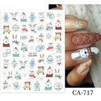 3D Nail Stickers Decals Snowflakes Elk Bear Christmas Xmas Transfer Stickers Nail Art Self-Adhesive Decals Decoration  Nail Art Stickers Decals Christmas Snowflake Bronzing Christmas Slider Nail Art 3D Decals Decoration Stevvex
