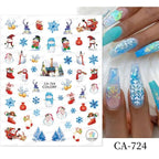 3D Nail Stickers Decals Snowflakes Elk Bear Christmas Xmas Transfer Stickers Nail Art Self-Adhesive Decals Decoration  Nail Art Stickers Decals Christmas Snowflake Bronzing Christmas Slider Nail Art 3D Decals Decoration Stevvex