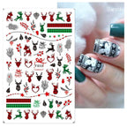 3D Nail Stickers Decals Snowflakes Elk Bear Christmas Xmas Transfer Stickers Nail Art Self-Adhesive Decals Decoration  Nail Art Stickers Decals Christmas Snowflake Bronzing Christmas Slider Nail Art 3D Decals Decoration Stevvex
