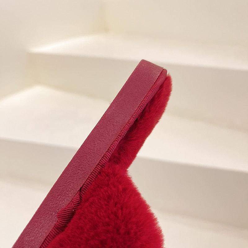 Fluffy Slippers Women Cozy Faux Fur Cross Indoor Floor Slides Flat Soft Furry Shoes Fluffy Furry Fur Slippers Flip Flop Open Toe Cozy House Memory Foam Sandals Slides Soft Flat Comfy Slippers Stevvex