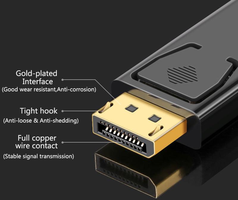 4K Display Port To HDMI Compatible Adapter Converter Display Port Male DP To Female HD TV Cable Adapter Video Audio Compatible With Computer Desktop Labtop PC Monitor HDTV Gold Plated Stevvex