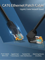 CAT6 Ethernet Cable LAN Cable Network Cable Gold Plated Laptop Router Cat6 Right Angle Ethernet Cable RJ45 Network Patch Cord Cable For Laptop Game Console Stevvex