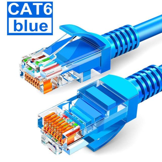 Cat6 Round Ethernet Cable RJ45 Cat6 Lan Cable Internet Modem Laptop Router Network Ethernet Cable Plated RJ45 Connectors Ethernet LAN Cable For Laptop Game Console Stevvex