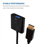 DisplayPort to VGA Adapter Cable Converter Compatible with Computer, Desktop, Laptop, PC, Monitor, Projector.