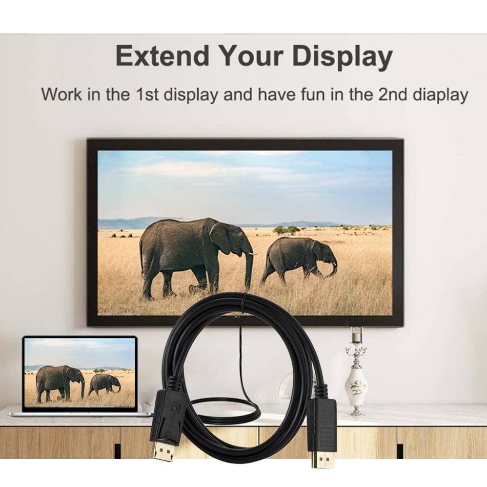 Fast 1.8M DisplayPort Cable Adapter For Computer TV Projector Laptop Monitor Stevvex