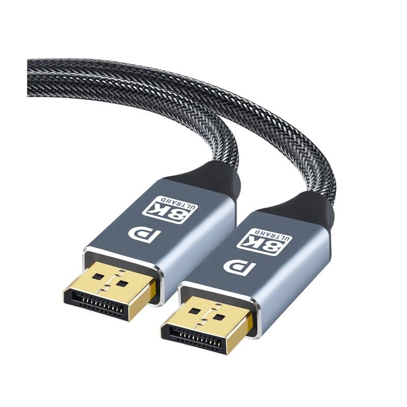 1m/2m/5m High Speed 1.4Gbp Slim and Flexible Ultra HD 8K 4K 144Hz 165Hz Display Port Adapter For Monitor PC Laptop Projector Stevvex