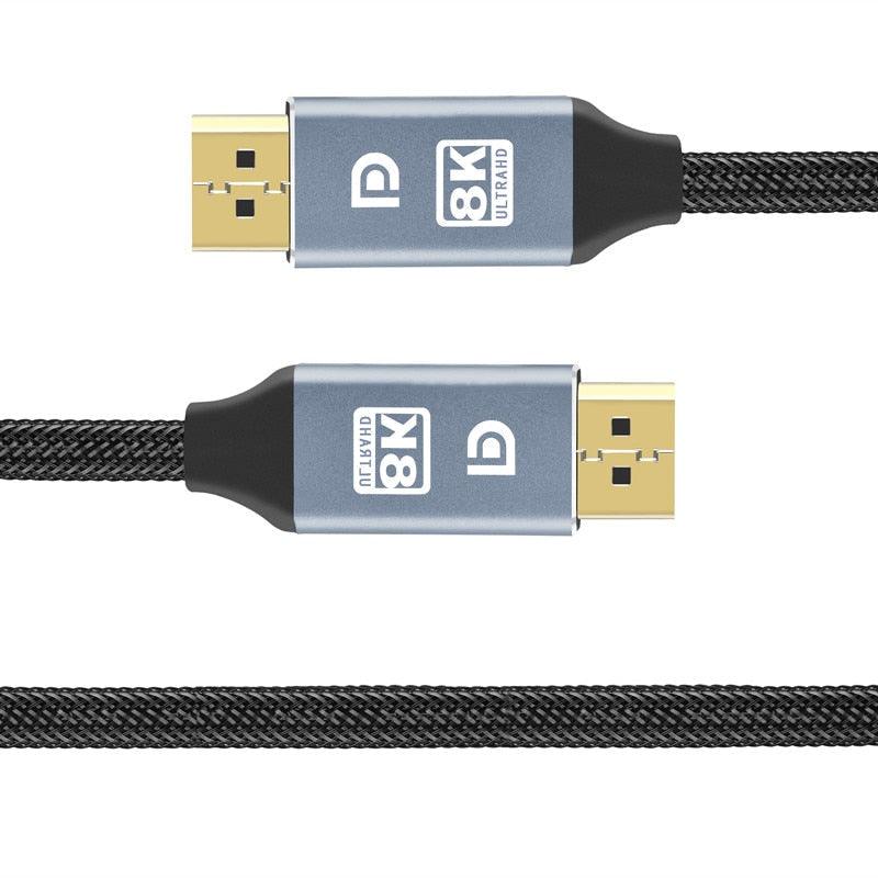 1m/2m/5m High Speed 1.4Gbp Slim and Flexible Ultra HD 8K 4K 144Hz 165Hz Display Port Adapter For Monitor PC Laptop Projector Stevvex