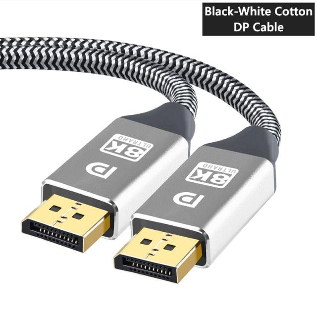 1m/2m/5m High Speed 1.4Gbp Slim and Flexible Ultra HD 8K 4K 144Hz 165Hz Display Port Adapter For Monitor PC Laptop Projector Stevvex