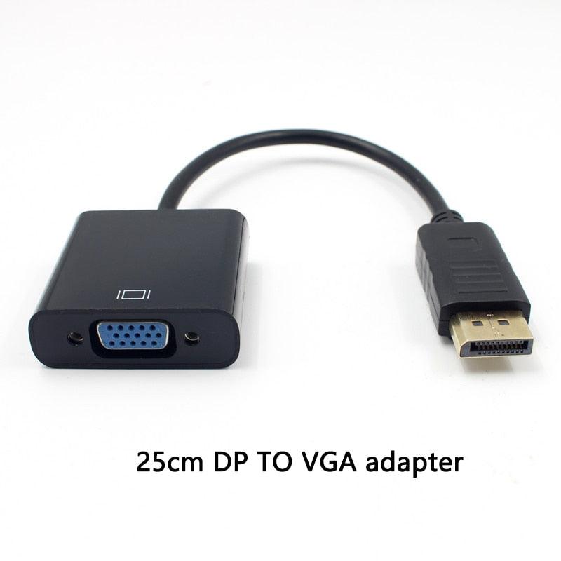 DP to VGA Video Adapter 1080p Thunderbolt DP to VGA Cables Compatible with Computer, Desktop, Laptop, PC, Monitor, Projector, Stevvex