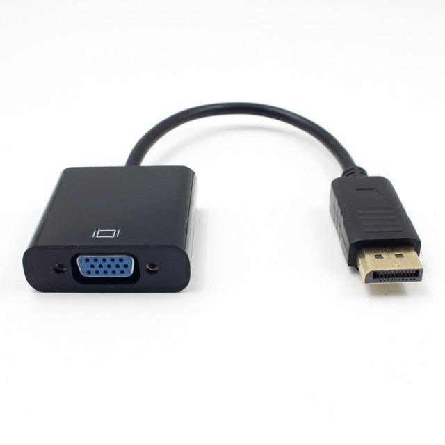 DP to VGA Video Adapter 1080p Thunderbolt DP to VGA Cables Compatible with Computer, Desktop, Laptop, PC, Monitor, Projector, Stevvex