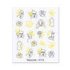 Water Nail Stickers Women Face Sketch Abstract Butterfly Image Sexy Girl Nail Art Decor Sliders Manicures For Nails Decoration Decal Self-Adhesive 3D Wave Design Decoration for Women Girls Tape Nail Art Stickers Decal Decoration