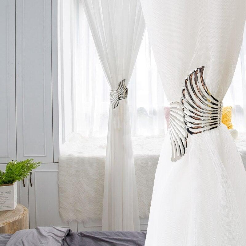 Angel's Wing Curtain Strap Modern Simple Curtain Clip Without Punching And Installation Of Metal Decorative Curtain Buckle Curtain Tiebacks Clips For Window Drapes Holdbacks Decorative Sheer Curtain Tiebacks For Girl' Room Stevvex