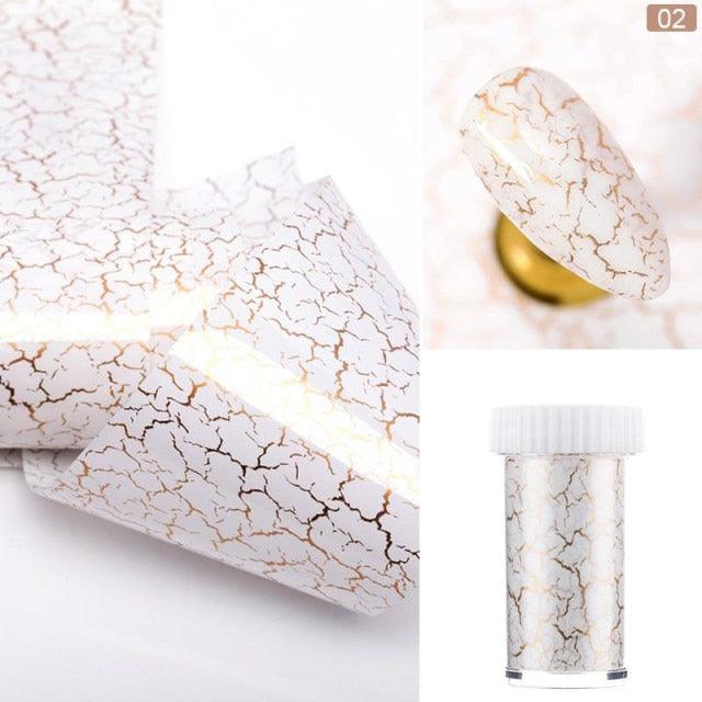 Nail Foils Marble Flower Series Iridescent Nail Art Transfer Sticker Paper Slider Nail Water Decal Design Manicures Decorations  Art Manicures Decoration New Gold Nail Transfer Foils for Nail Arts Nails Supply Holographic Effect Nail Art Foil Stickers Hol Stevvex