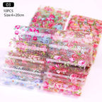 Nail Foils Marble Flower Series Iridescent Nail Art Transfer Sticker Paper Slider Nail Water Decal Design Manicures Decorations  Art Manicures Decoration New Gold Nail Transfer Foils for Nail Arts Nails Supply Holographic Effect Nail Art Foil Stickers Hol Stevvex