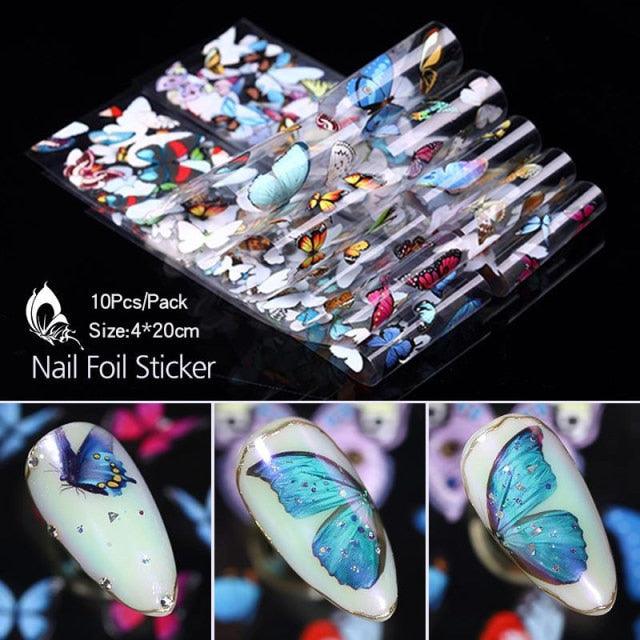 Nail Foils Marble Flower Series Iridescent Nail Art Transfer Sticker Paper Slider Nail Water Decal Design Manicures Decorations  Art Manicures Decoration New Gold Nail Transfer Foils for Nail Arts Nails Supply Holographic Effect Nail Art Foil Stickers Hol Stevvex