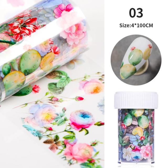 Nail Foils Marble Flower Series Iridescent Nail Art Transfer Sticker Paper Slider Nail Water Decal Design Manicures Decorations  Art Manicures Decoration New Gold Nail Transfer Foils for Nail Arts Nails Supply Holographic Effect Nail Art Foil Stickers Hol Stevvex