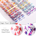 Nail Foils Marble Flower Series Iridescent Nail Art Transfer Sticker Paper Slider Nail Water Decal Design Manicures Decorations  Art Manicures Decoration New Gold Nail Transfer Foils for Nail Arts Nails Supply Holographic Effect Nail Art Foil Stickers Hol Stevvex